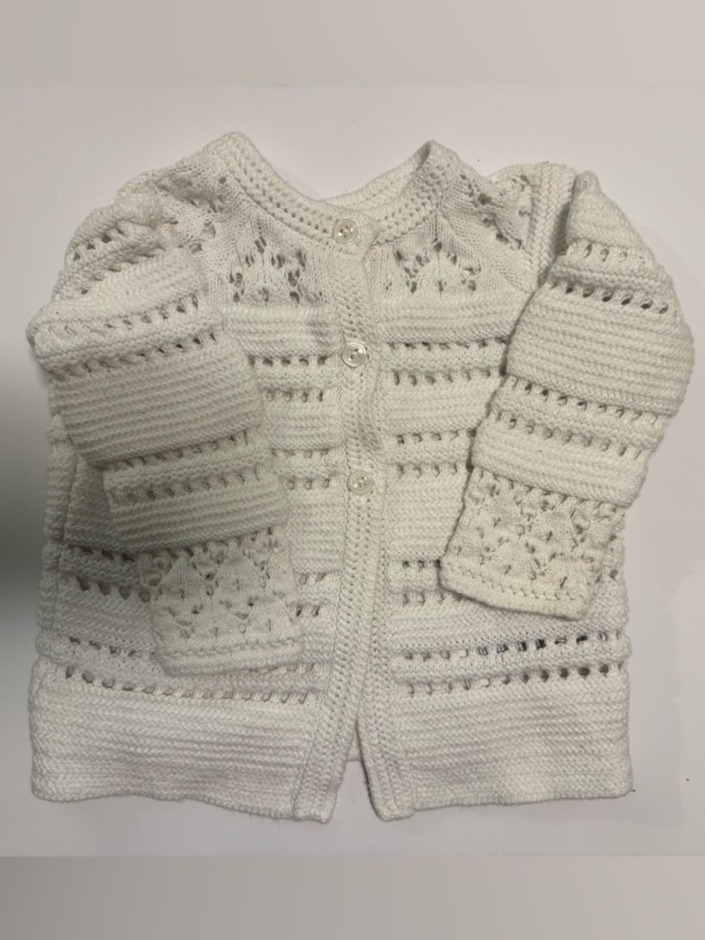 GAP Cream Crochet-Style Button Front Knit Cardigan